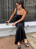 Black Sexy Boobs High-Waisted Loose Dress 2025 Summer Fashion New Long Dress Woman 68HZ