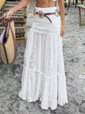 New White Lace Fashion Leisure Vacation A-Word Half-Body Skirt Spring And Summer Simple Lazy Women's Clothing 68HZ