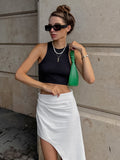 Summer New Fashion Irregular Design Skirt Lady White Comfortable Folded Women's Dress 68HZ