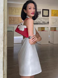Summer Fashion New Cotton Sleeveless Hanging Neck High-Waisted Dress 2025 Casual Short Dress Woman 68HZ