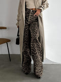 2025 Summer Retro Street Style Loose Low-Rise Leopard Trousers With Pure Cotton Wide-Footed Trousers Casual Trousers Women 68HZ