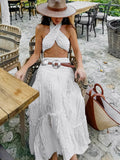 New White Lace Fashion Leisure Vacation A-Word Half-Body Skirt Spring And Summer Simple Lazy Women's Clothing 68HZ