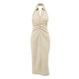 French Kaqi Cotton-Scress Waist-In-Up Temperament Dress 2025 Spring And Summer Fashion New Mid- And Long-Term Dress Woman 68HZ