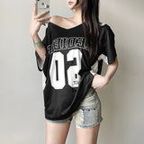 2025 Women's WISH Summer New Fashion Letter Prints Short-Sleeved Loose T-Shirt Women 68HZ