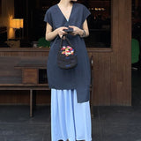 Casual Suit Women 2026 Simple Collar Loose Long-Sleeved Shirt Autumn Half-Dress Dress Two-Piece 68HZ