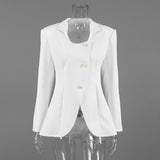 2025 Autumn Commuter Women's Long-Sleeved Design Sense U To Receive Waist-Comcult Temperament Small Suit Jacket 68HZ