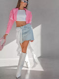 Sexy Lace Jiti Leaves Side Half-Shit Skirt Ass Curtain 2025 Summer Fashion New Short Skirt Girl 68HZ