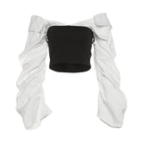2025 Autumn New Women's Clothing Solid Color Body Open Umbilly Street Fashion V Collar Long-Sleeved Top Woman 68HZ