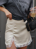 Spring And Summer New Comfortable Simple Commuter Short Skirt Featism Lace Splicing Skirt 68HZ
