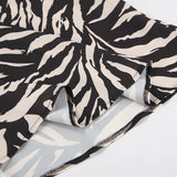 High Waist Slim Slim Zebra A Swing Skirt Mid-Dress 2025 Autumn And Winter Fashion New Women's Dress Dress 68HZ