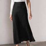 Autumn 2025 New High-Rise Skirt Silky Short-Slip Skirt Summer Fishtail Skirt Ice Silk Purple 68HZ