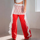 Sexy Lace Jiti Leaves Side Half-Shit Skirt Ass Curtain 2025 Summer Fashion New Short Skirt Girl 68HZ