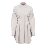 2025 Spring Women's Dress French Shirt With Waist Temperament Slim Long Sleeves Retro Niche Dress 68HZ