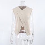 Autumn 2025 New High-End French Champagne Round Neck Irregular Opening Suit Vest Vest Woman 68HZ