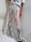2025 Summer Sexy Atmosphere Lace Perspective Skirt Fashion High-Waist Temperament Women's Dress 68HZ